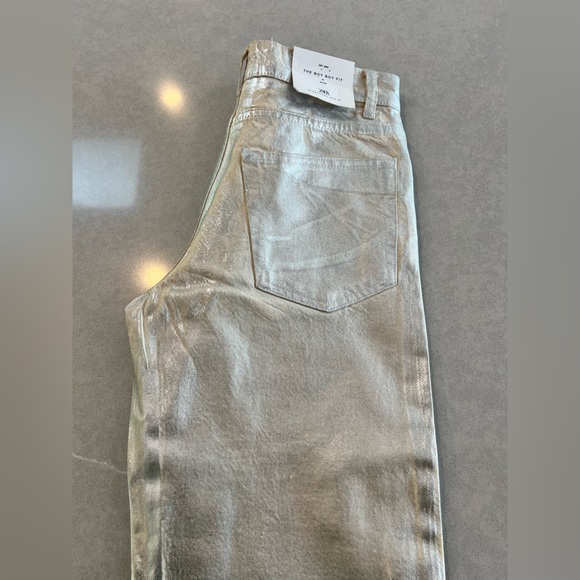 Zara silver metallic jeans size 36 (4) - Picture 10 of 12